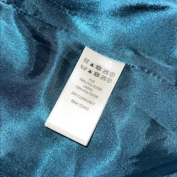 CHRISTIAN SIRIANO New York FAUX FUR Oversized Coat In A Deep Teal / Blue Tone - Picture 11 of 13